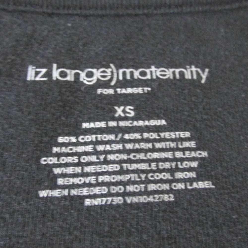 Liz Lange‎ Maternity Pullover T Shirt Womens Size XS Black Short Sleeve V Neck